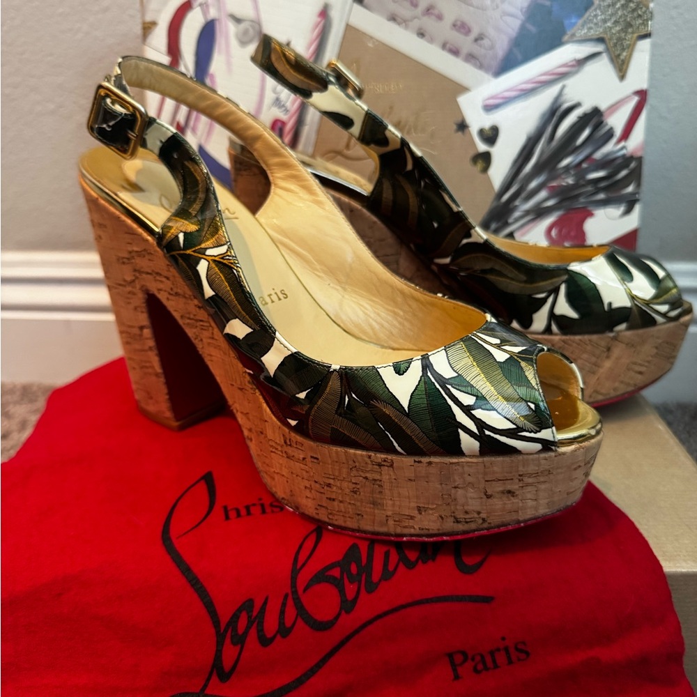 Christian Louboutin Dona Anna  Camouflage Platform Slingbacks